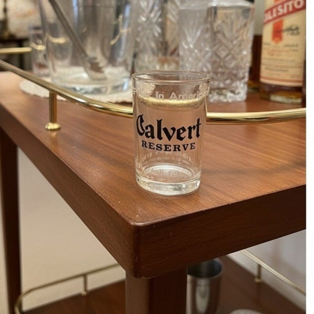 Calvert Reserve "Nothing Finer in American Taste" Shot Glass, Vintage Barware